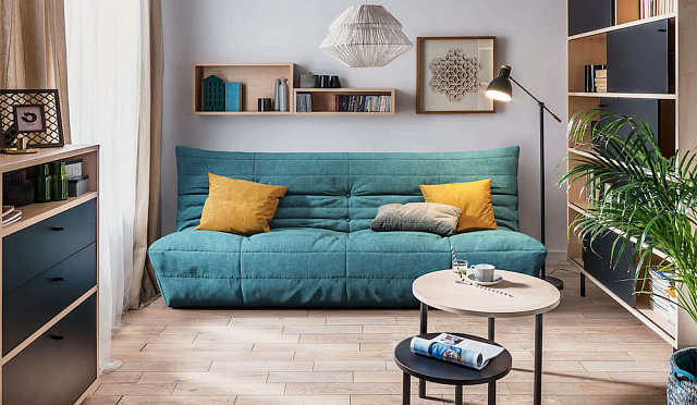 Диван в интерьере гостиной-9, Легкий, стильный, современный диван ДеФранс 